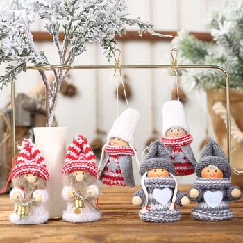 

New Christmas Decorations Knitted Puppet Pendant Creative Old Man Doll Ornaments Doll Bracelet Charm