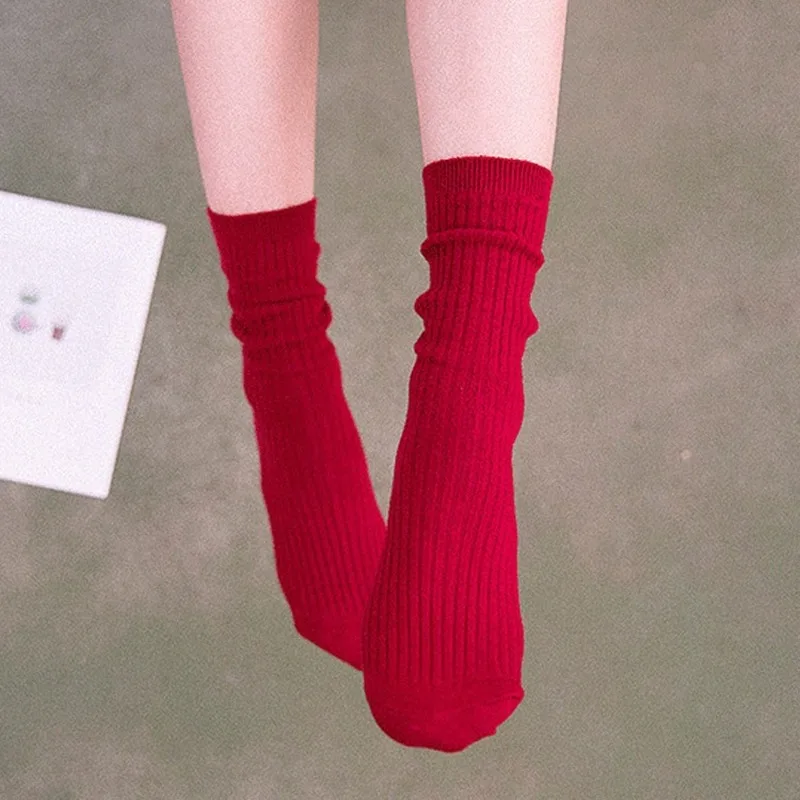 Японские новые яркие серии, сплошной цвет, Женская трубка для насоса, носки, хлопок, впитывающие пот, дышащие носки, повседневные женские носки
