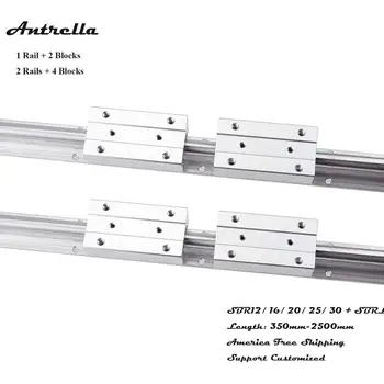 

Antrella Linear Rail CNC Parts SBR20 1000-2500mm Fully Supported Linear Guide with SBR20LUU Block Bearings