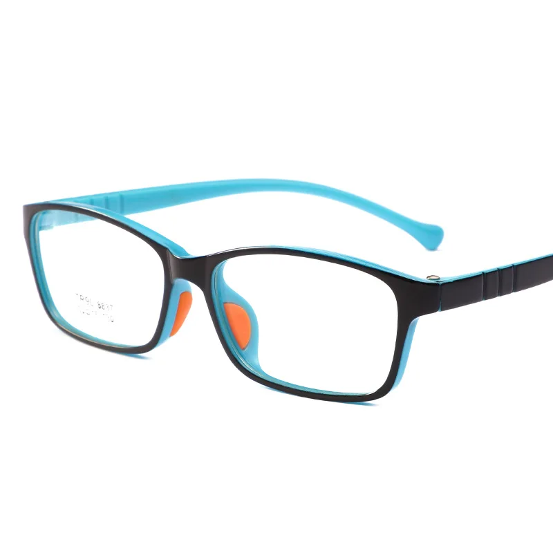 Zilead TR90 рамка для детских очков Сверхлегкая Складная оптическая Sepectacle для мальчиков и девочек Детские прозрачные линзы простые очки - Цвет оправы: black blue