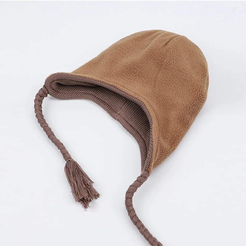 Winter Earflap Hat Kid Boy Girl Knit Beanie Autumn Bear Animal Cotton Warm Skiing Pompom Fleece Outdoor Accessory Toddler Baby (3)