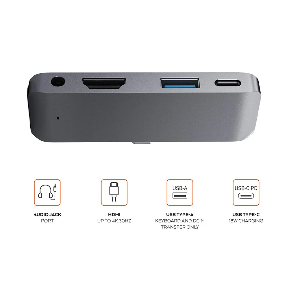 USB C Hub Adapter with USB C TYPE C PD Charging 4K HDMI USB 3 0 3 5mm Headphones for iPad Pro 2018 for MacBook Pro Extend Dock