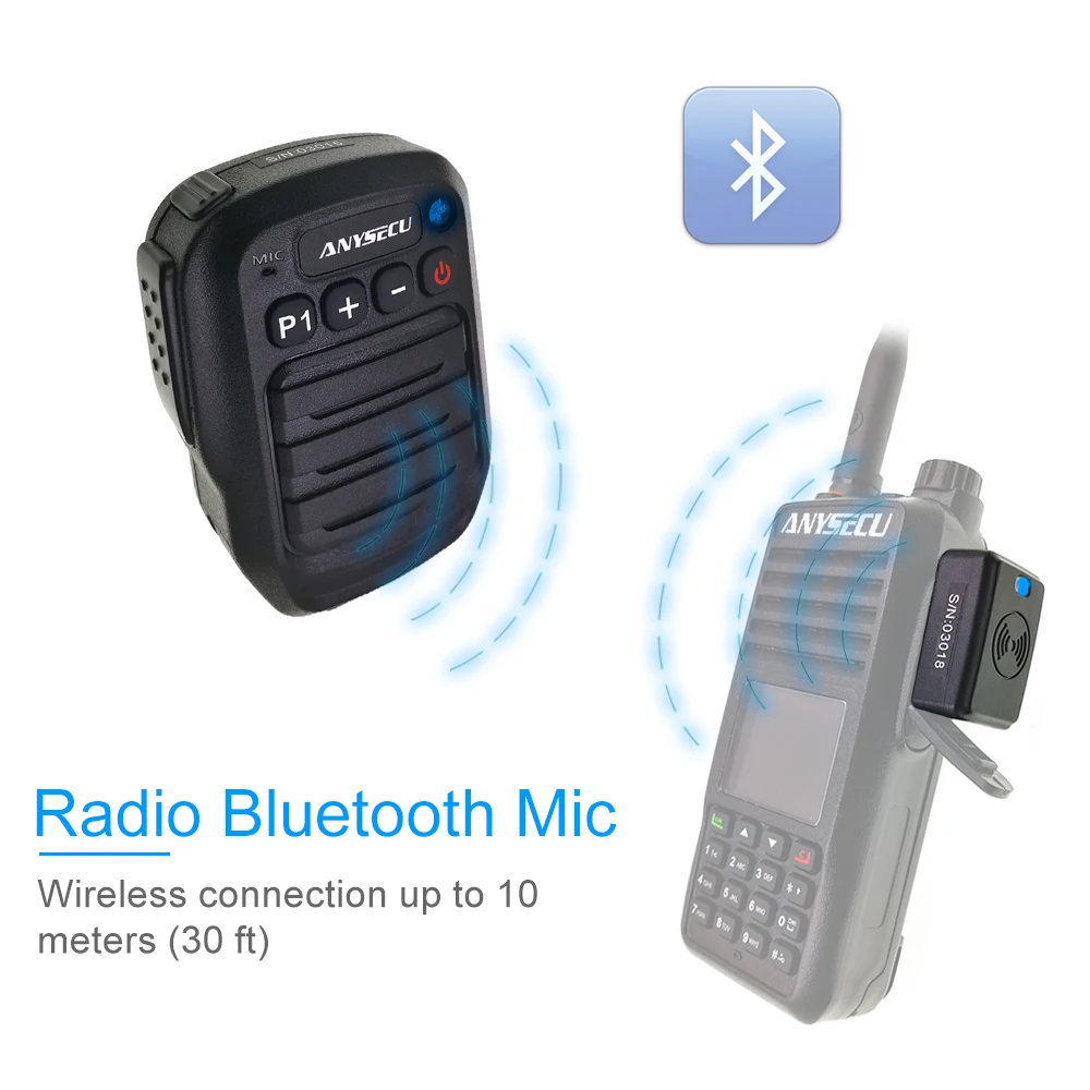 Беспроводной Bluetooth микрофон Anysecu с K разъемом|Запчасти и аксессуары для раций| |