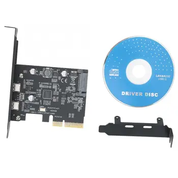 

USB3.1 10Gbps TYPE-C Dual-port Interface Expansion Adapter Riser Card for Desktop Computer Expansion Card for Computer