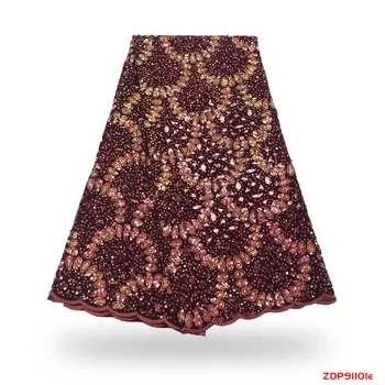 

Most popular African velvet material French soft material velvet lace fabric with sequins for party dress