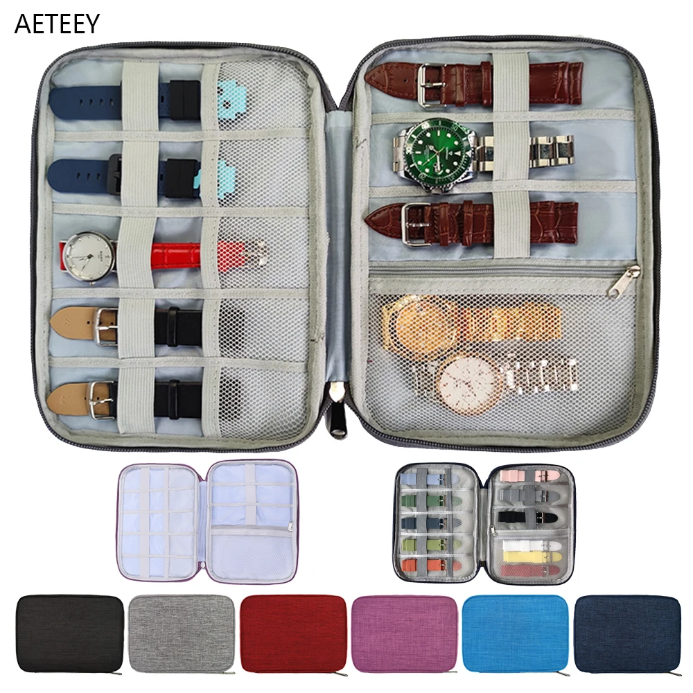 For Apple HUAWEI Xiaomi Smart Watch Strap Bag Multifunction Portable Watches Travel Case Watch Band Organizer Storage Bag Gifts