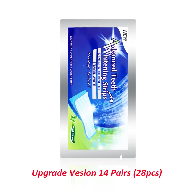 Upgrade 14 Pairs 7/14 пар, 3D белый гель, отбеливающие полоски для зубов, удаление пятен, гигиена полости рта, средства для отбеливания зубов - Цвет: Upgrade 14 Pairs