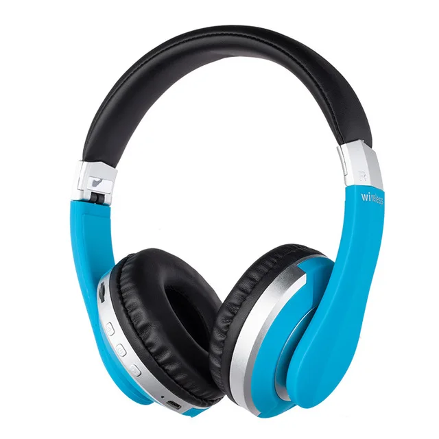 Синий Беспроводные наушники MH7, Bluetooth 5,0, гарнитура, Складные стерео игровые наушники с микрофоном, поддержка TF карты, для всех телефонов - Цвет: Синий