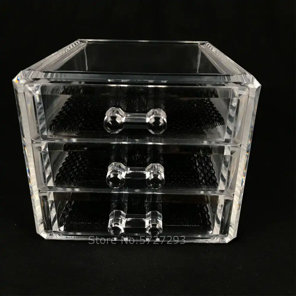 Kleine 135x125x110mm Acryl Tragbare Transparent Lagerung Box Schmuck Veranstalter 3 Schubladen Innen 2 8 Cm Aufbewahrungsboxen Behalter Aliexpress 