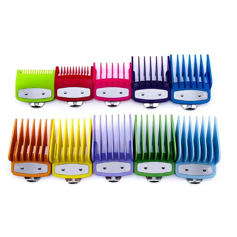  Colorful Guide Comb Multiple Sizes Metal Limited Combs Hair Clipper Cutting Tool