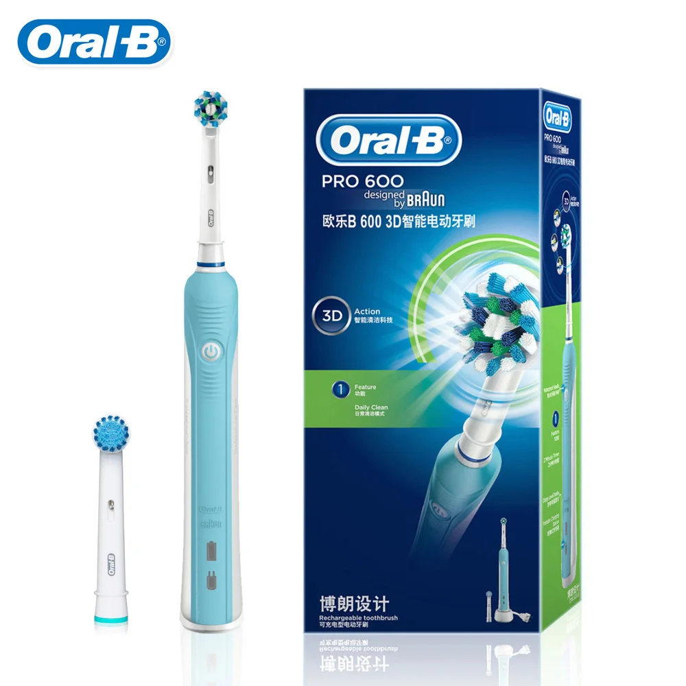 Oral B PRO600 Electric Toothbrush 3D Deep Clean Teeth Whitening Automatic Timer Rechargeable Tooth Brush Replacemnt Brush Head Oral B PRO600 Electric Toothbrush 3D Deep Clean Teeth Whitening Automatic Timer Rechargeable Tooth Brush Replacemnt Brush Head