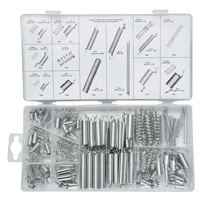 

200pcs Skillful Manufacture Zinc Plated Tension Spring Compression Extension Assorted Metal Hardware Kits Accessory