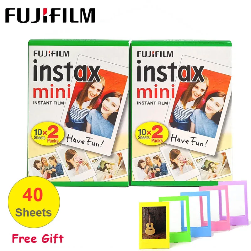 40 sheets Fujifilm Instax Мини пленка 3 дюйма белая кромка фотобумага для Polaroid FUJI Instax Mini LiPlay Mini 9 8 7s 25 70 90 мгновенная камера - Цвет: 40 sheets