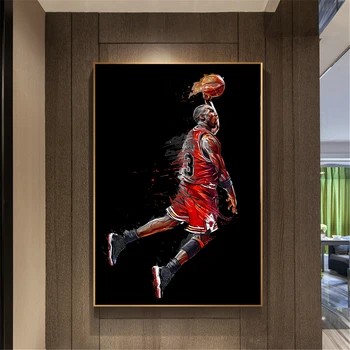 

Abstract Canvas Painting Michael Jordan Fly Dunk Basketball Posters Prints Wall Art Picture for Living Room Home Decor Cuadros
