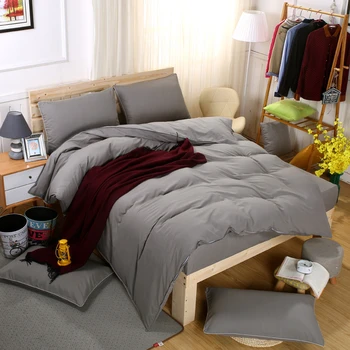 

Sanding Fabric Solid Color Polyester Bed Set 3/4pcs Bed Sheet Pillowcase Duvet Cover Set Soft Cozy Polyester Home Textile