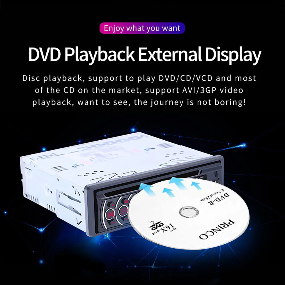 1 Din Автомобильный многофункциональный Bluetooth стерео CD VCD DVD AUX USB Радио Аудио Мультимедиа MP3 плеер автомагнитола