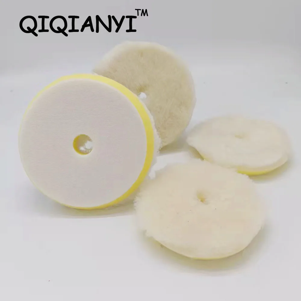 

QIQIANYI 5/6 Inch Wool Polishing Pads Buffing Pads Polisher Pads For RO/DA/GA Car Buffer Polisher
