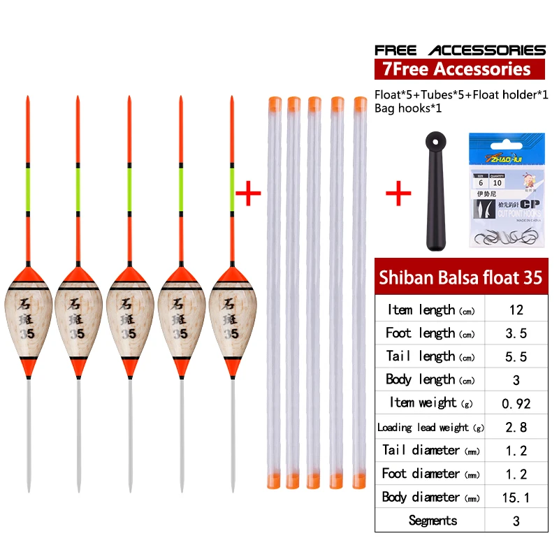 5 stück Balsaholz Angeln Float + 5 Boje Rohre + 1 Tasche Haken + 1 Boje Sitz Flachen Wasser bobber Eis Angeln Empfindliche Float Tackle – Detail 25