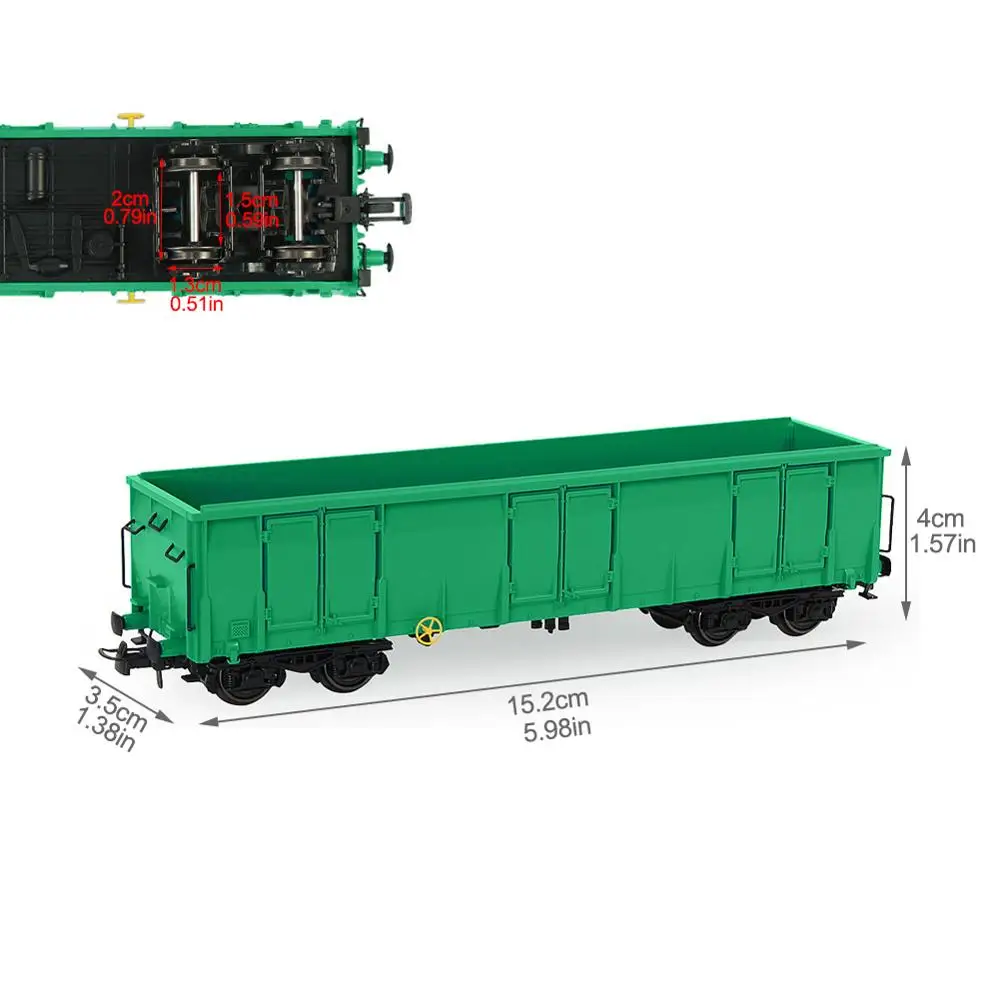 3 шт. HO Масштаб 1: 87 открытый Гондола автомобиль зеленый вагон подвижной состав Железнодорожный контейнер перевозки грузовой автомобиль C8742