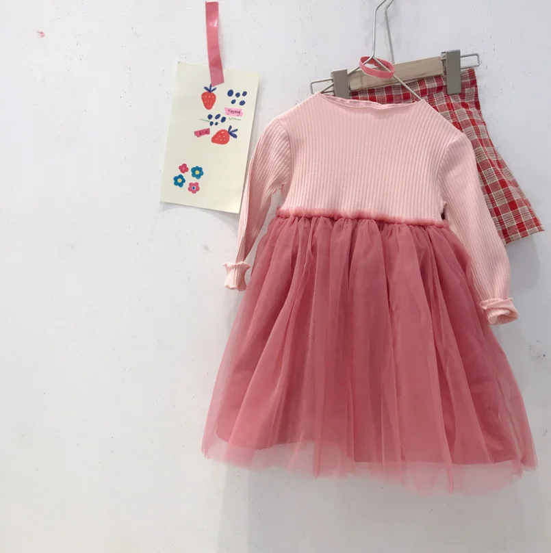 Платье в стиле пэчворк в Корейском стиле для девочек, модные весенние платья для маленьких девочек, для детей Clothes2-8 лет