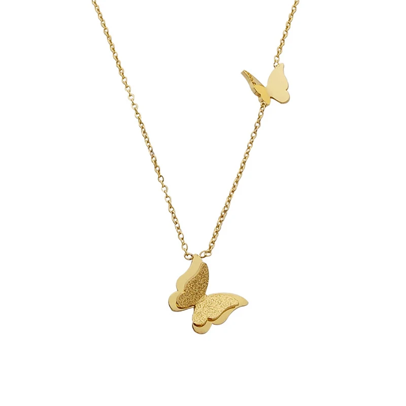 

Hongcheng Jewellery Fashion Sweet Double Butterfly Clavicle Chain Gold Plated Women Necklace Pendants Insect Jewelery HC25
