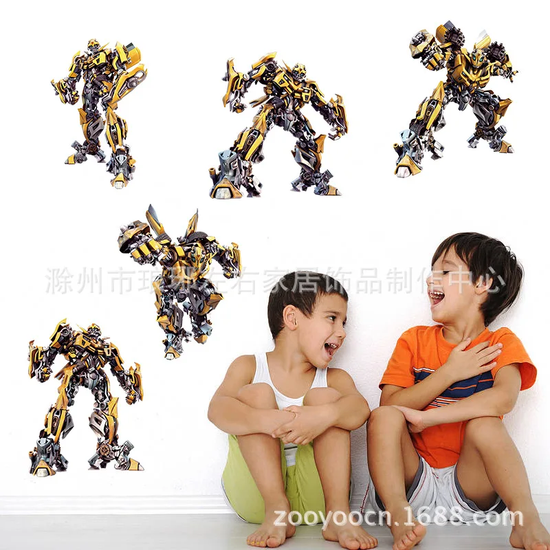 ZY1429 стиль трансформации золото Сталь Bumblebee внешней торговли детская комната стены Клей Бумага Водонепроницаемый Remo