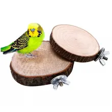 

Pet Bird Parrot Chew Toy Polishing/Unpolished Wooden Hanging Swing Stand Toys Birdcage Parakeet Cockatiel Cages Accessories