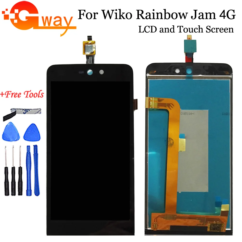 100% Протестировано для Wiko Rainbow Jam 4G ЖК-дисплей + сенсорный экран дигитайзер Быстрая