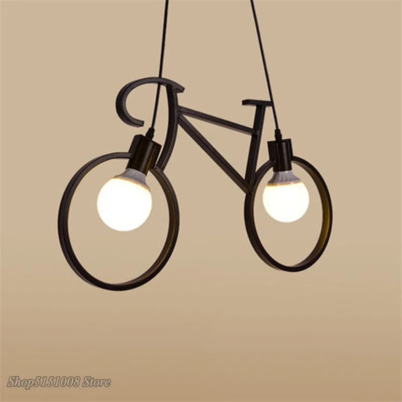  Retro Pendant Light Creative Iron Bicycle Pendant Lamp Living Room Simple Restaurant Bar Industrial - 33009868414