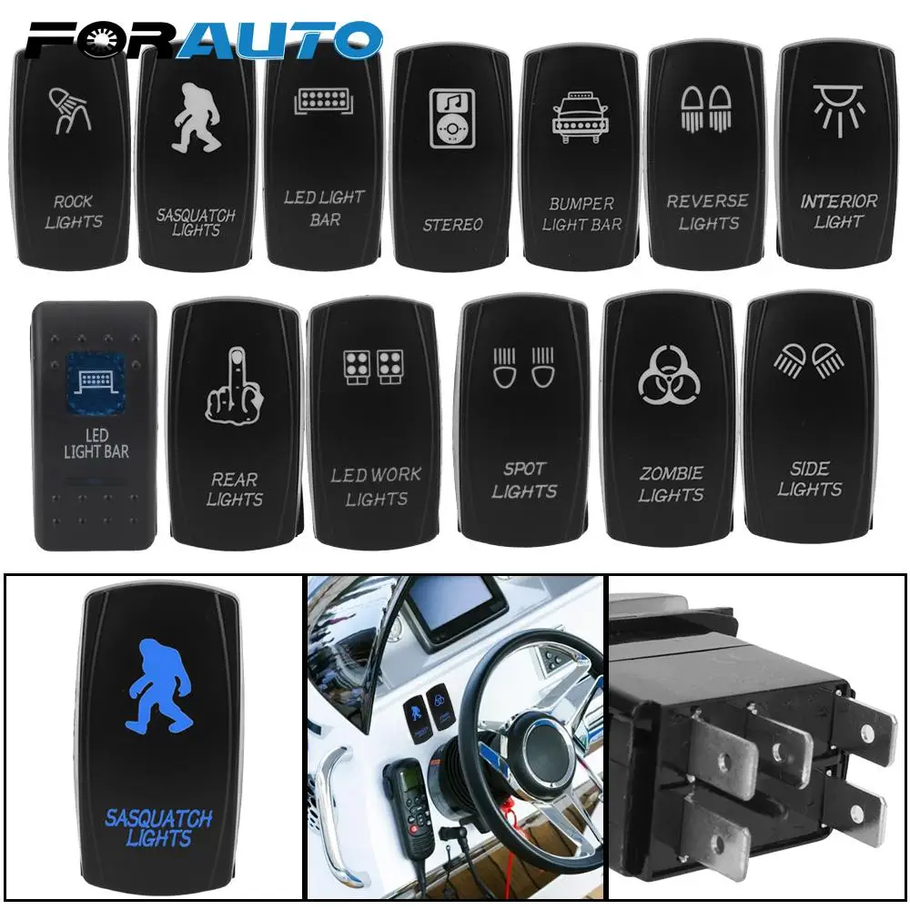 Car Light Swithes & Replays 20A 12V 24V 5 Pin Car Boat Rocker Toggle Switch  SPST ON-OFF for Marine ATV RV Auto Truck Motorcycle - AliExpress