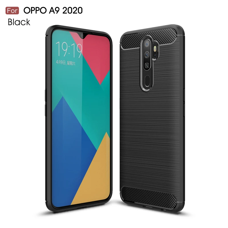Black Чехол для Oppo A9 чехол противоударный бампер из углеродного волокна чехол для Oppo A9() чехол для телефона для Oppo A9() Fundas Wolfrule - Цвет: Black