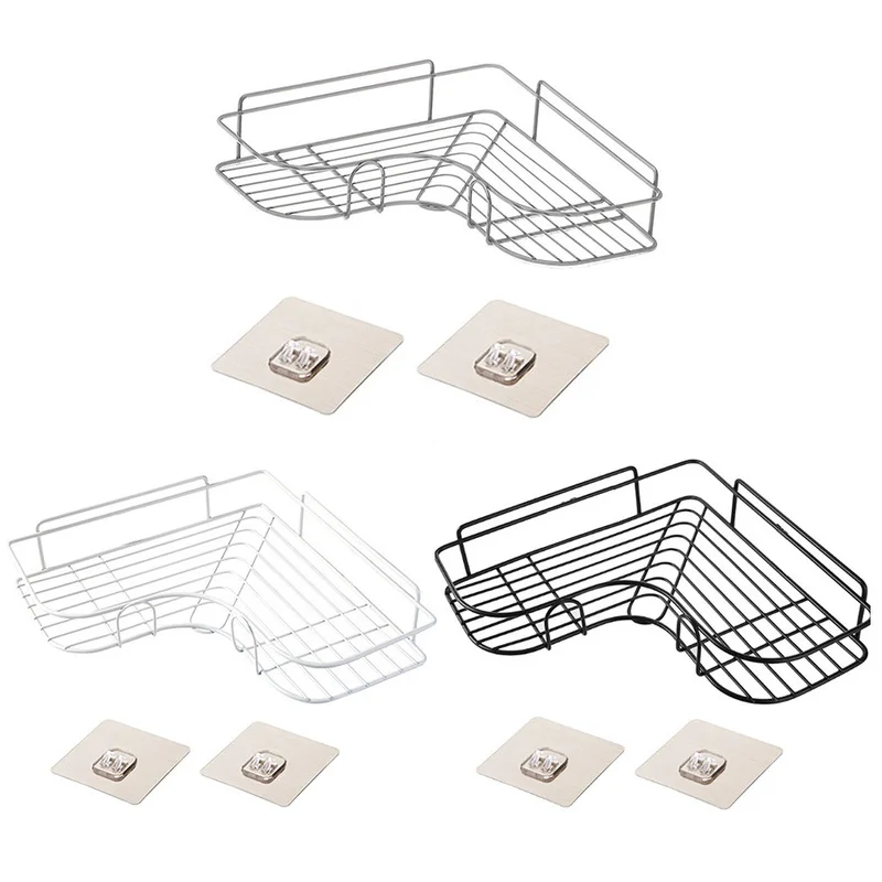 Металлическая подставка железная угловая полка для хранения Настенный сушилка органайзер для душа подвесные корзины для дома, ванны, кухни гаджеты