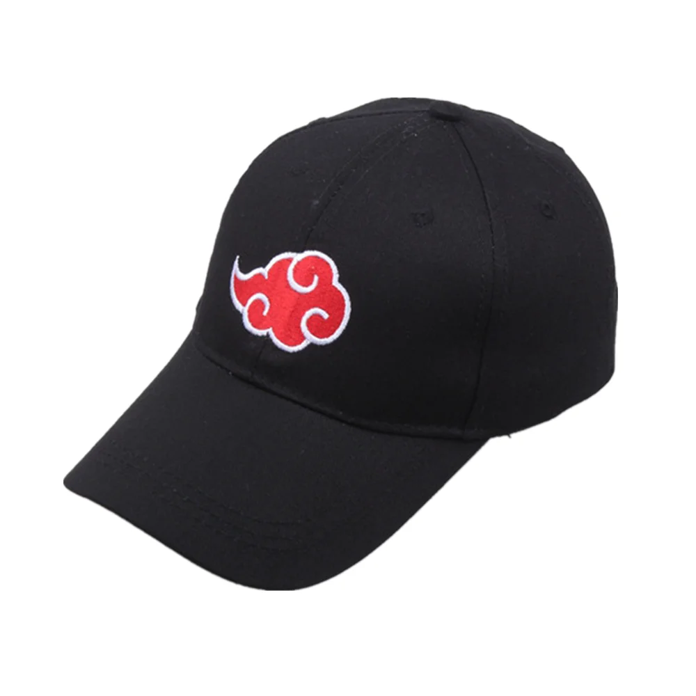 Cotton Japanese Akatsuki Logo Anime Naruto Dad Hat Uchiha Family Logo Embroidery Baseball Caps Black Snapback Hats dropship