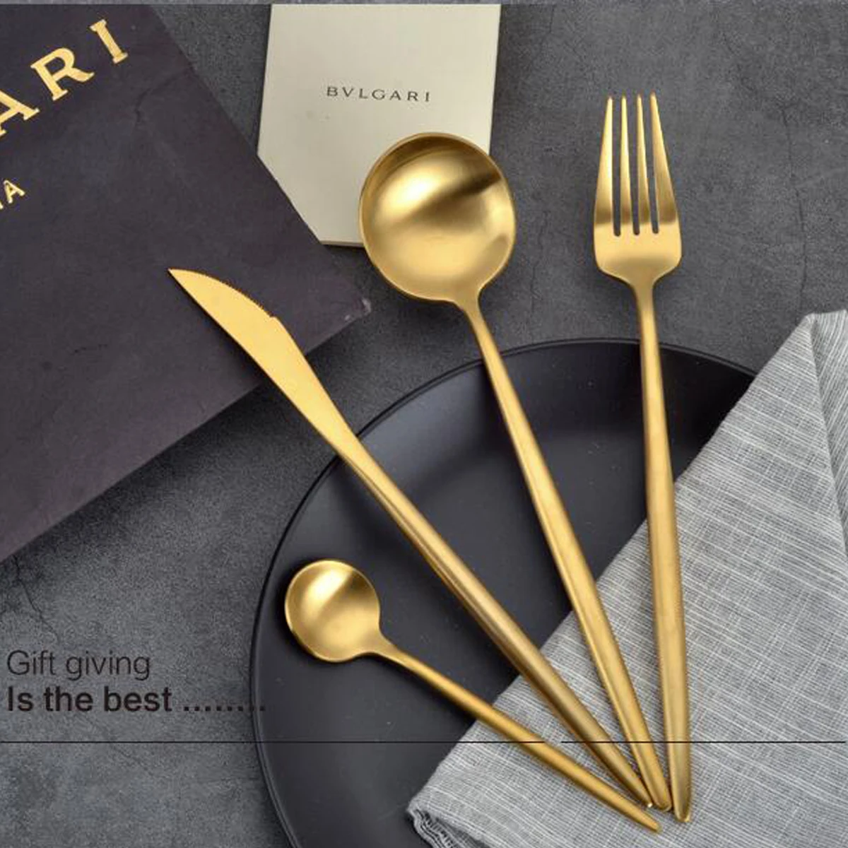 Hot Sale Dinner Set Cutlery Knives Forks Spoons Wester Kitchen Dinnerware Stainless Steel Home Party Tableware Set