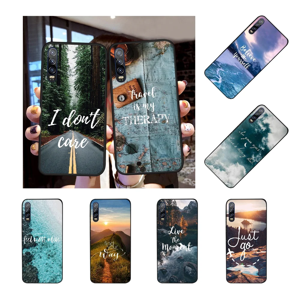 NBDRUICAI Travel mountain sea beach quotes Phone Case For Huawei Y5 Y6 Y7 Y9 Prime 2019 Enjoy 7 8 9 10 Plus | Мобильные телефоны и