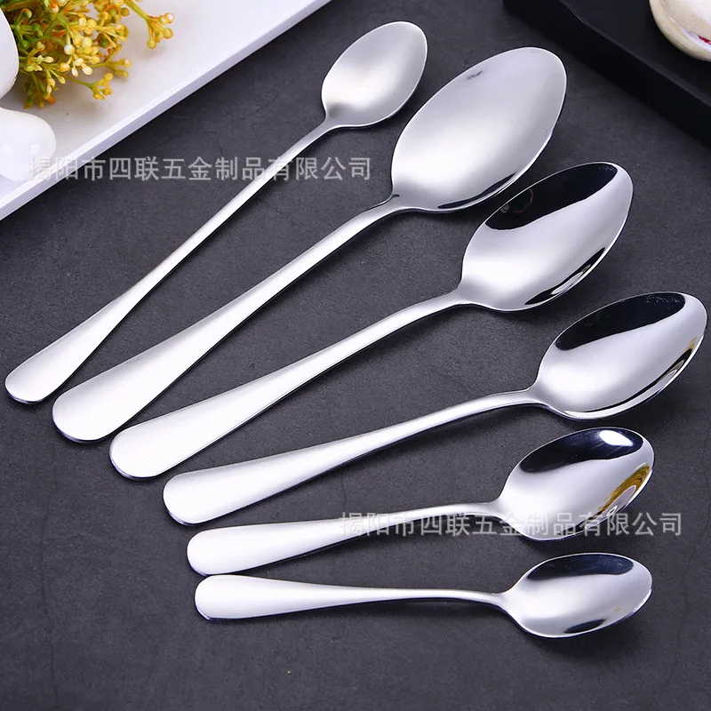 Cross Border 304 Stainless Steel Knife, Fork And Spoon Steak Knife And Fork Five Pieces Set Children Dessert Ladel Customizable