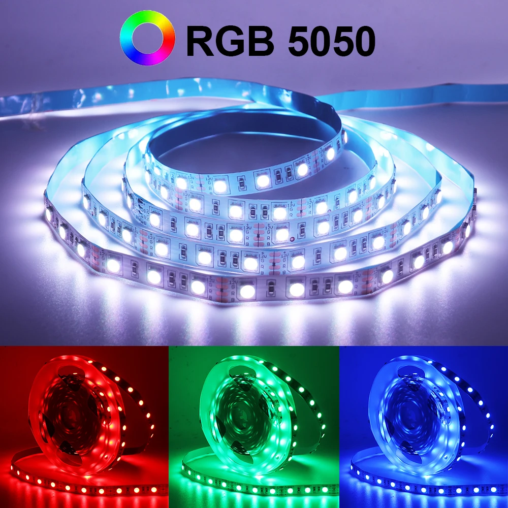 Tira de luces LED de 10 metros, RGB. Tira de luz de 600 LED 5050 SMD IP65,  a prueba de agua, flexible, con control remoto de 44 teclas, IR, cinta para