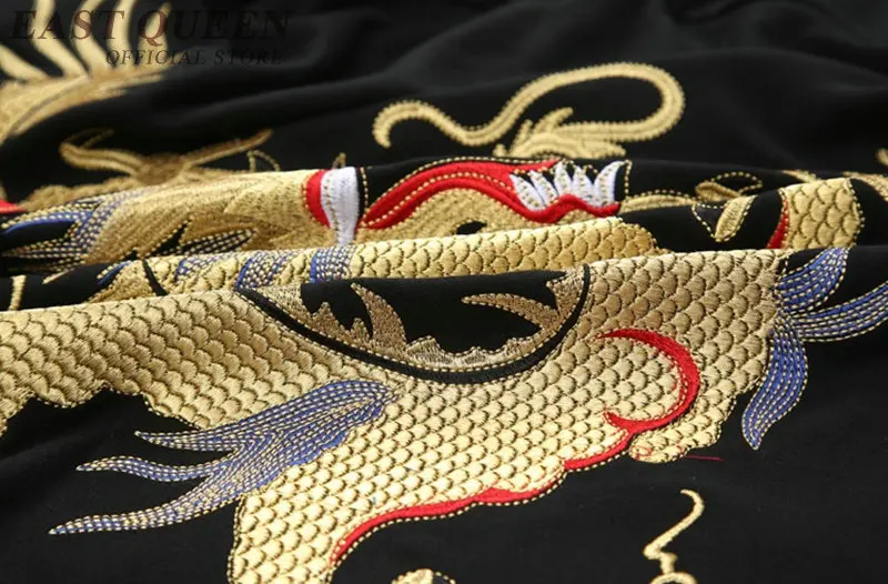 Традиционная китайская одежда для мужчин Шанхай одежда Tang кунг-фу китайская куртка Вышивка Дракон кимоно кардиган для мужчин KK2924