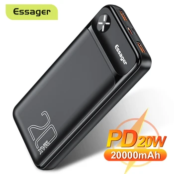 Essager power bank 20000 mah bateria externa 20000 mah powerbank pd 20w carregamento rápido carregador portátil para iphone poverbank 1