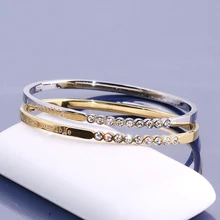 

Custom brand titanium steel bracelet women's fashion C-shaped open Bracelet