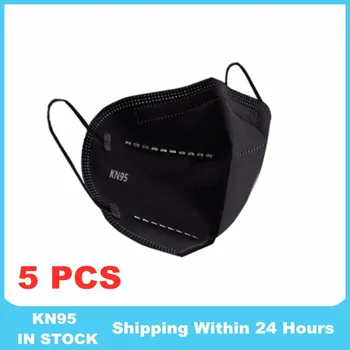 

Black KN95 Face Masks 5 Layers Filter Anti-Dust Mouth Face Masks Flu Personal Protective Health Care Earloop Mask Fast Shipping
