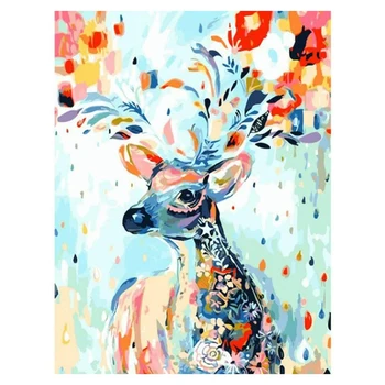 

Coloring Painting Color Fawn DIY Digital Oil Painting Floral Landscape Handmade Oil Painting Decorative Painting Framed