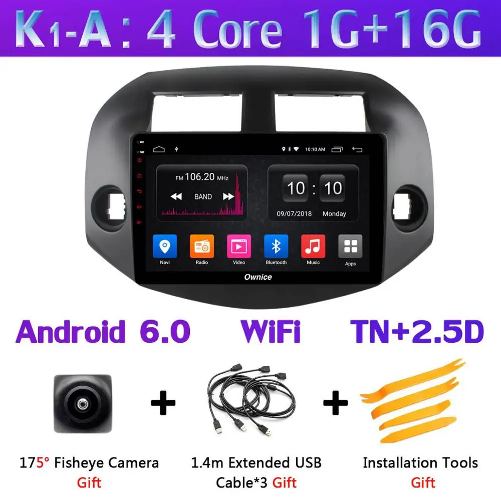 360 ° панорамный Android 9,0 4G+ 64G SPDIF DSP CarPlay Автомобильный gps радио мультимедиа аудио стерео плеер для Toyota RAV 4 RAV4 2007 - Цвет: K1-A