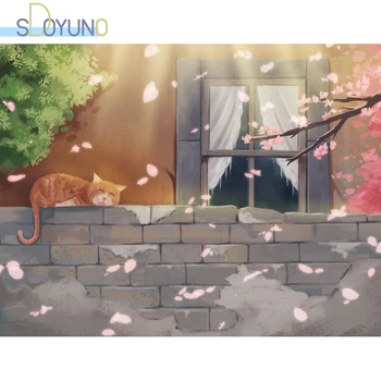 

SDOYUNO 60X75cm DIY Paint by Numbers Sleeping cat Oil Painting By Numbers On Cavans Animals Landscape Frame number painting Gift