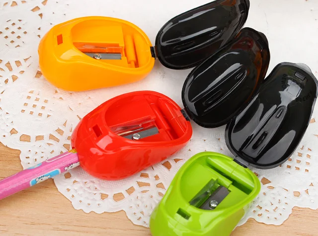 4pcs Pencil Sharpeners Small Manual Double Hole Pencil with Lid Sharpener  Bulk Cute 4 Color for Kids School Home Office Supplies