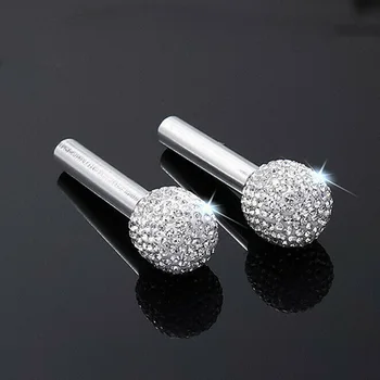 

2pcs Set Auto Car Door Lock Knob Handles Cover Aluminum Alloy Rhinestone Bling
