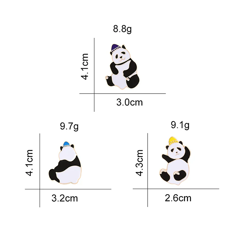 Pandas 2~ 3 шт./компл. милые заколки с животными панда кролика корги собака Кот спрей ручной брошки, изображающие жесты джинсовые эмаль нагрудные значки символы в виде Модные украшения - Окраска металла: Pandas