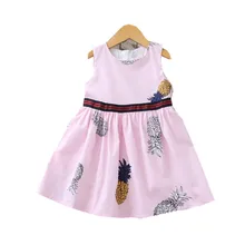 Летнее платье для девочек с принтом; Новинка года; детское платье принцессы