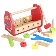 Детский деревянный тоннель ящик с инструментами игрушки детский инструмент разборка настольные игры Обучение обучающий стук на шарик винт сборка игрушка