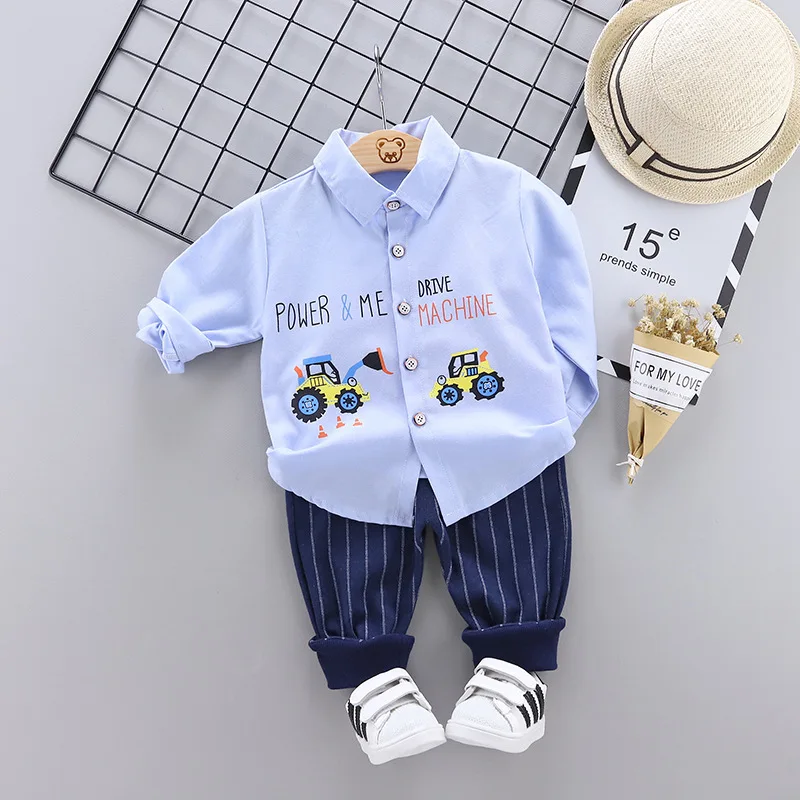 

Childrenswear BOY'S Autumn New Style CHILDREN'S Shirt Set 0-1-2-3 Years Old Baby Two-Piece Set Infants Clothes Fashion
